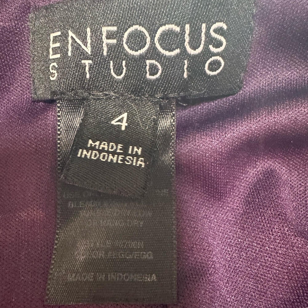 Enfocus Studio One-Shoulder Purple Ruffle Rosette Tiered Dress - Picture 2 of 8